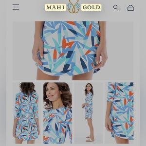 Mahi Gold dress NWT women’s XS Hinckley 3/4 sleeve dress (island time poppy)